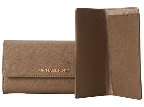 michael michael kors jet set travel checkbook wallet dark dune